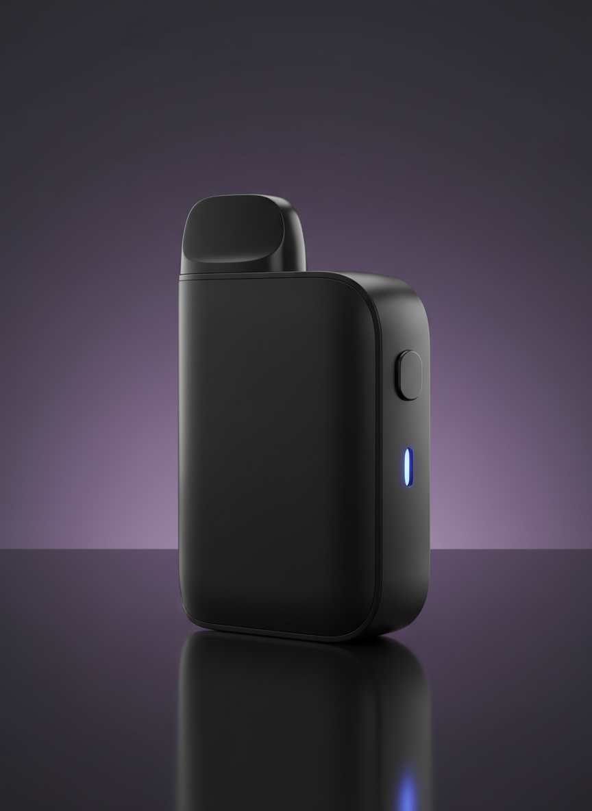 Modern pod system vape device in sleek black design